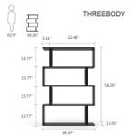 Black Modern Office Furniture Corner 4 Shelf Bookshelf For Living Room / Bedroom