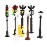 MOC city assembly bricks halloween bat lamp street road light building blocks