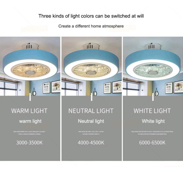 Macaron Fan ceiling with remote control dimming 19 inch fan lamp for girl bedroom modern ceiling fan light(WH-VLL-14)