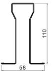 Galvanized Steel Industrial Sectional Door Parts Omega Profile H110