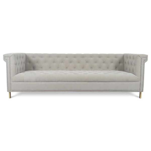 modern solid wood grey velvet fabric upholstery 2 seat sofa tufted design metal leg lounge for wedding event furniture