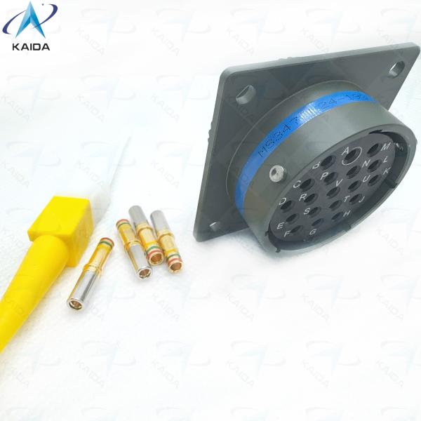 MIL-DTL-26482 Circular Connector Type Square Flange Receptacle for Heavy-Duty Machinery.MS3476W25-19PN.Olive Green Cadmium Plating with 19 Pins.