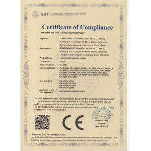 Dongguan Chuhe Electric Co.Ltd. Certifications