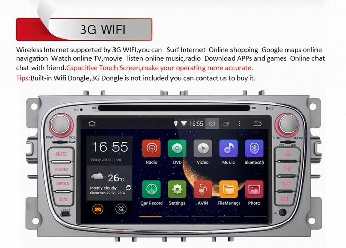 Ouchuangbo Car Stereo Radio GPS Navi Wifi Ford Focus /Mondeo /Transit Connect Android 4.4