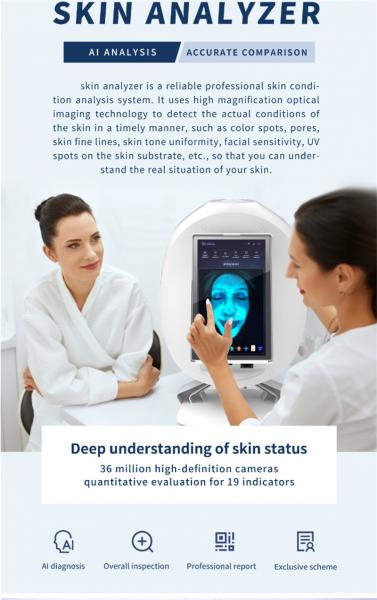 3d Skin Analyzer Device / Skin Tester Artificial Intelligence 8 In 1