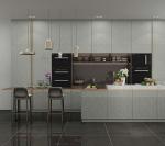 Luxury Primery Solid Wood Kitchen Cabinets In L Shape And With Tall Cabinet