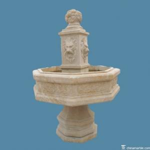 Wholesale Lion Head Carved Marble Fountain Stone Water Outdoor Decro from china suppliers