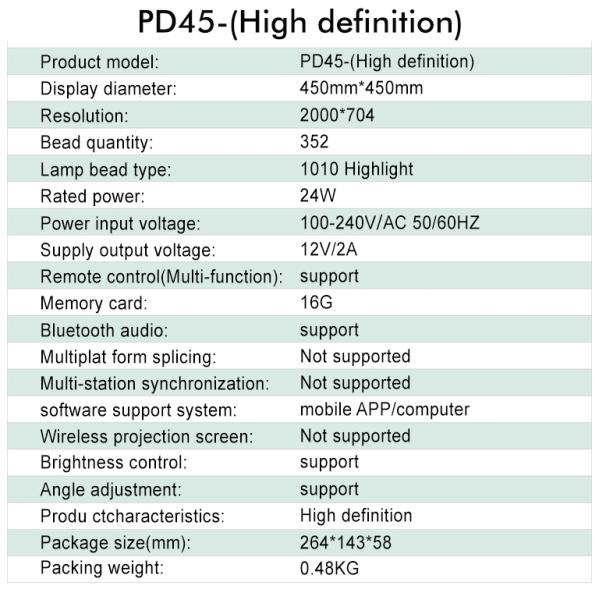 Indoor 3D Advertising Holographic Led Fan 45 cm Led Light Display with Cloud Control