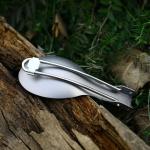 Eco - Friendly Healthy Titanium Camping Spoon For Outdoor Cooking 150 X 38 Mm