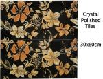 500SQM 9.5mm Flower Pattern Tiles , 30x60cm Decorative Floor Tiles Golden Silver