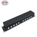 Black Horizontal Cable Management 2u Rack Mount 19 Inch With 12 Ports