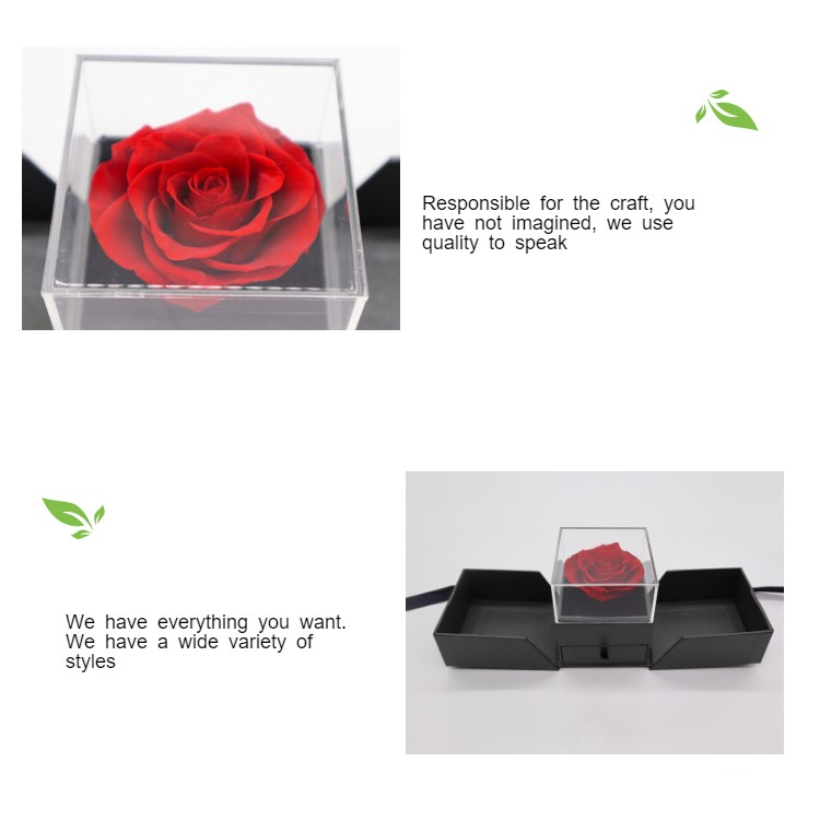 Single Red Luxury Preserved Roses Gift Box Perfect For Valentine's Day Gift