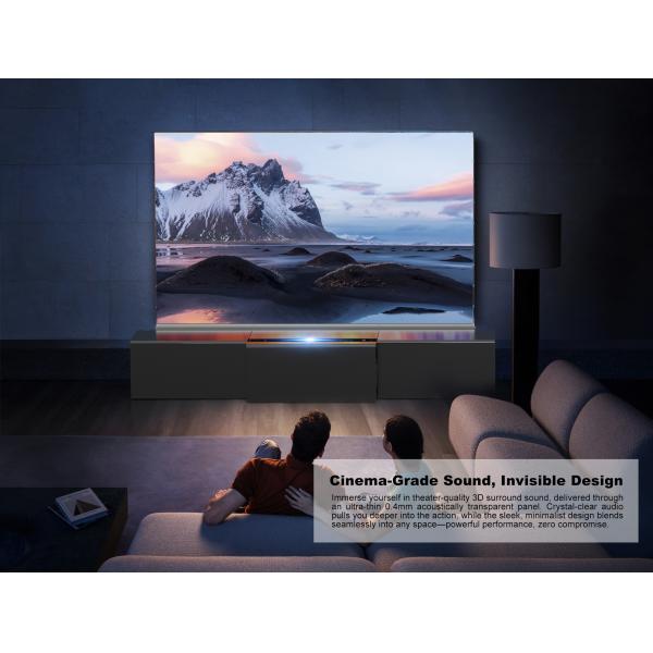 Wooden Color Telescopic Laser TV Cabinet Customized UST Cabinet For Floor Rising Projector Screen