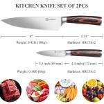 Professional Chef Knife Set - 2 Piece High Carbon Stainless Steel Kitchen Knives