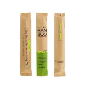 Wholesale Reusable Paper Bag Pack Hotel Eco Bamboo Toothbrush with Soft Charcoal Bristles from china suppliers