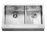 R10 Corner Apron Front Stainless Steel Kitchen Sink Double Bowl 39"*18"*10"