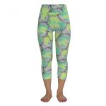 Fashion Breathable Yoga Workout Clothes , Ladies Gym Leggings 3/4 Length