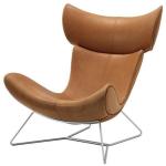 Modern leather imola designer chair easy chair with ottoman living room home