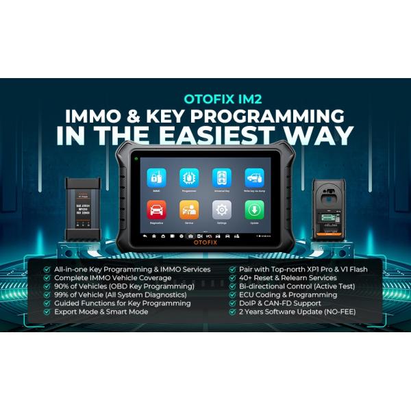 OTOFIX IM2 Advanced IMMO Key Programmer and Diagnostic Tool with XP1 PRO & V1 Flash Key FOB Programming Device