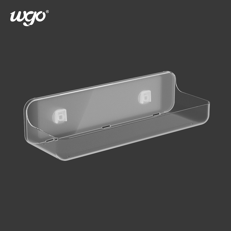 WGO Transparent Sticky Buckle Shower Caddy Adhesive Strips Wire Shelf Fixture