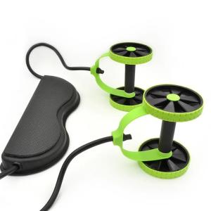 Wholesale Multifunctional Tension Rope Double Wheel Ab Roller Leg Exercise Wheel High ElasticTube from china suppliers