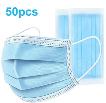 Adult Three Layers Disposable Face Mask Flexible Adjustable Earrings Eco