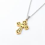 Retro Peach Heart Cross Pendant、 Cross Accessories New Stainless Steel Necklace