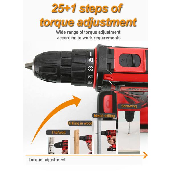 Household Power Drill Drivers 12V With Lithium Battery Rechargeable