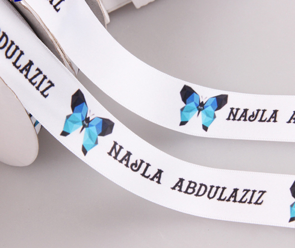 custom luxury satin ribbon with logo printing in roll for sale manufacturer