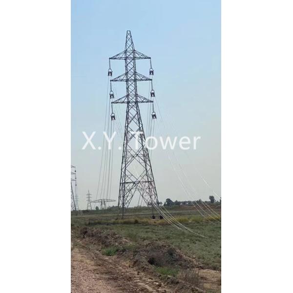 Galvanized Q235/Q355 Angle Steel Single Circuit Lattice Electrical Transmission Pylon Tower