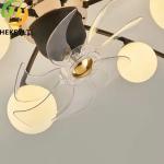 Nordic Modern 6 Heads Shaking Head Ceiling Fan Lamp for Bedroom Lighting