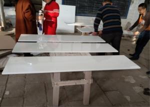 Wholesale White Nanoglass Quartz Bathroom Vanity Tops 96&quot; X 36&quot; Durable Slab In 18 Mm Thickness from china suppliers