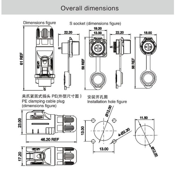 CNLINKO M12 Professional Electrical 2 Pin Extension Wire Connector Cable Waterproof IP68 for Led Lighting