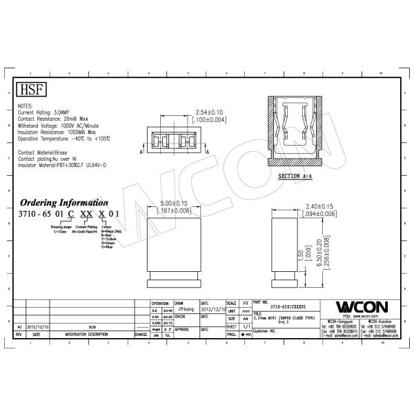 2.54mm Close Type Mini Jumper Single Row Pin Header PBT Black H=6.5 UL