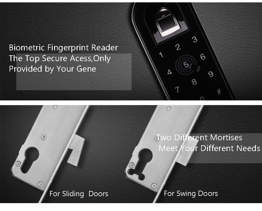 High Security Smart Fingerprint Aluminum Door Lock Unlock By APP
