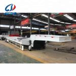 Mechanical Suspension 18m 40ft 3 Axle Low Bed Semi Trailer for Caterpillar