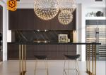 Custom Marble Modern Restaurant Table Luxury Gold Black Dining Room Side Table