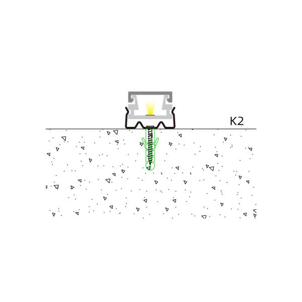 LED aluminum profile with polycarbonate diffuser installed