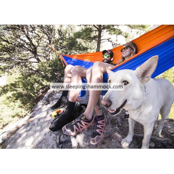 210T Quick Dry Ultralight Portable Travel Hammock For Two With Hanging Accessory Blue Purple