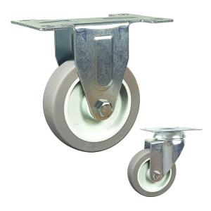 Wholesale 100mm Soft Wheel Gray TPR Screw Fixed Rigid Plate Caster For Air Coolors from china suppliers