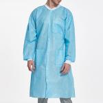 Lab Coat SMS Work Wear Pocket Uniform Scrub Knee Length Non Woven Disposable