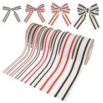 ISO14001 Striped Cotton Ribbon 15mm-38mm Black And White Ribbon