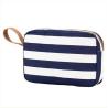 Buy cheap Printed Blue White Striped Canvas Women Storage Makeup Bags Cases from wholesalers