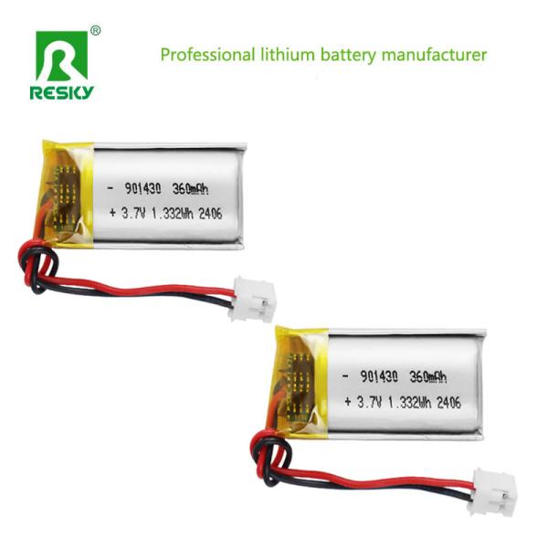 Lithium Polymer Battery Cell 3.7V 901430 360mAh 1.33wh Rechargeable Lithium Polymer Battery Pack