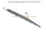 Carbon Steel Recipes Saw Blade 9" 225mm 5TPI for Wood Cut,Reciprocating ,Power