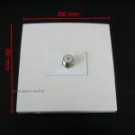 Glossy White TV Wall Plate Socket F Head Digital TV Connector Silver Plate
