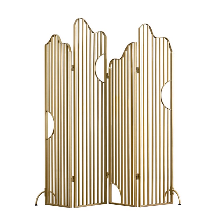 Metal foldable room divider wall panel for restaurant