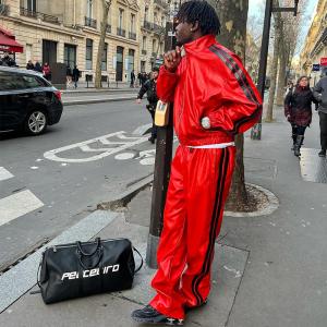 Wholesale Clothing Manufacturers Custom Leather Tracksuit Zip up Cropped Waistband Streetwear Jacket and Baggy Stacked Sweatpants Set from china suppliers