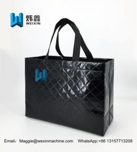 Wholesale Black 150g reusable embossed non woven tote bag with lamination from china suppliers