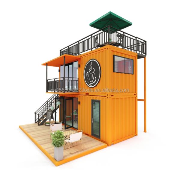 Galvanized Steel Square Tubes Modern Small Western-Style Tiny House Flat Pack Container Coffee Shop for Mall Application